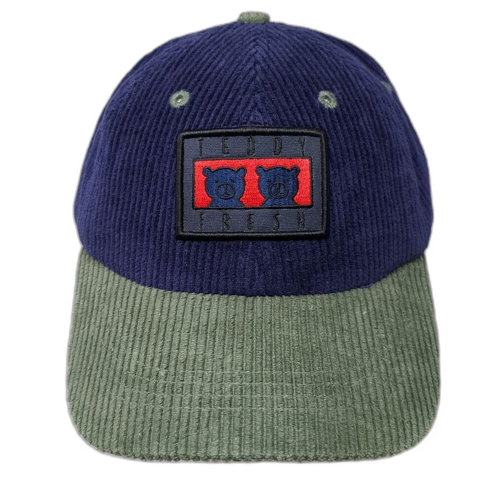 Teddy Fresh Baseball Cap Blue Green One Size Corduroy Patch Strapback Hat